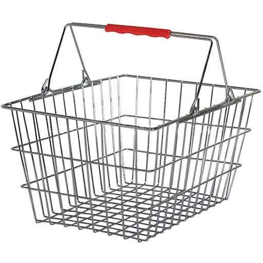 Stacked metal hand baskets